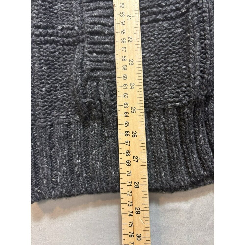Banana Republic Toggle Cardigan Men M Wool Blend Chunky sweater Italian Gray - Picture 4 of 7